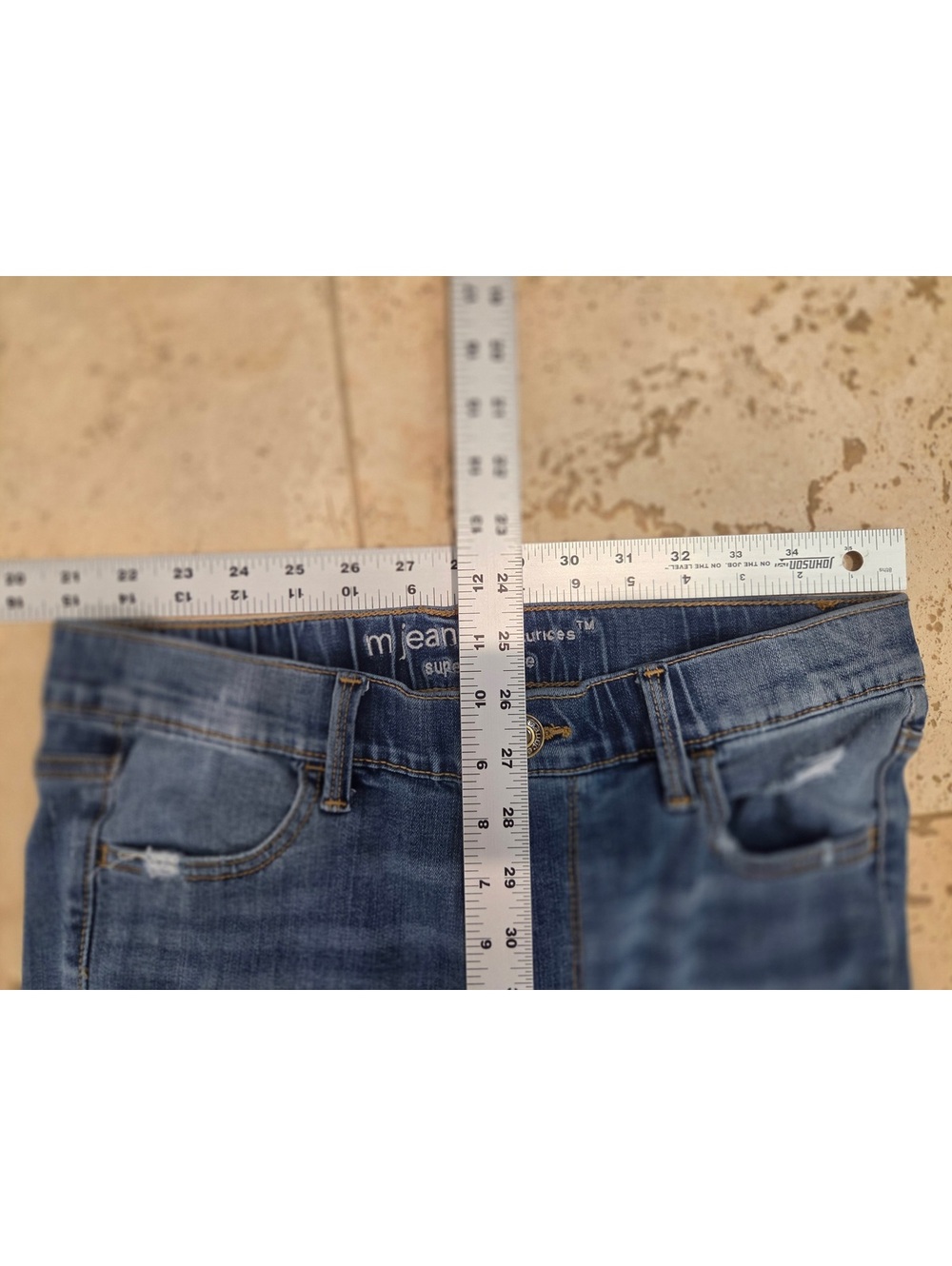 m jeans maurices Super High-Rise Distressed Raw Hem Stretch Jeans Womens Size S - Picture 5 of 7